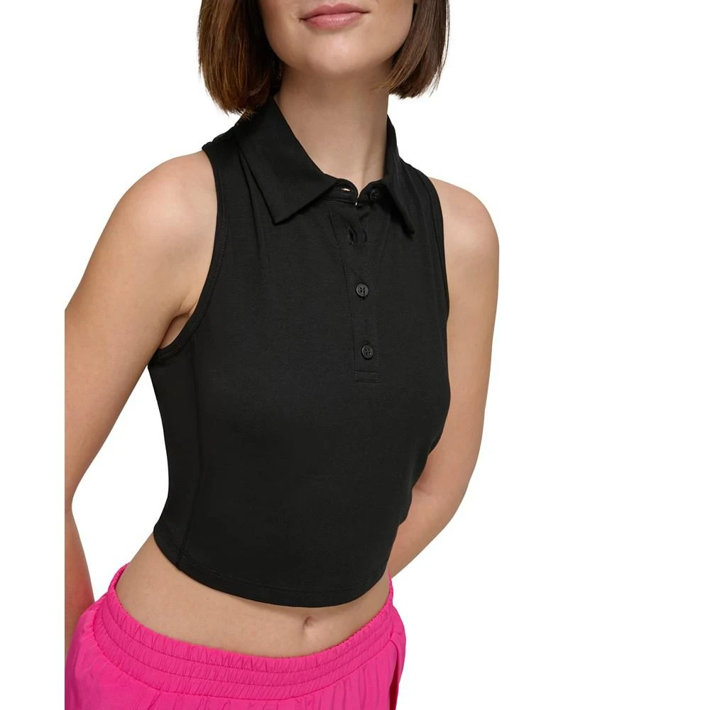 商品Calvin Klein|Women's Racerback Polo Crop Top,价格¥149-¥297,第4张图片详细描述