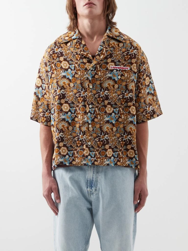 商品Charles Jeffrey Loverboy|Cuban-collar instrument-print linen shirt,价格¥1187,第1张图片