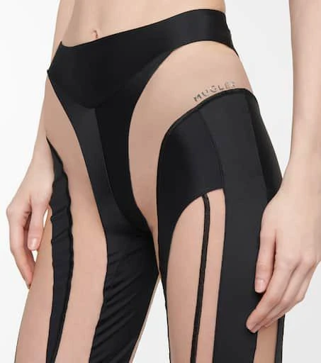 商品Mugler|拼接网布和针织紧身裤,价格¥2627,第4张图片详细描述