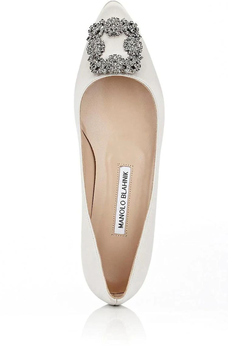 商品Manolo Blahnik|Hangisi 缎面平底鞋,价格¥7101,第4张图片详细描述