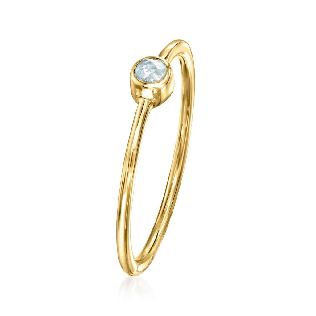 商品RS Pure|RS Pure by Ross-Simons Bezel-Set Aquamarine-Accented Ring in 14kt Yellow Gold,价格¥1183,第3张图片详细描述