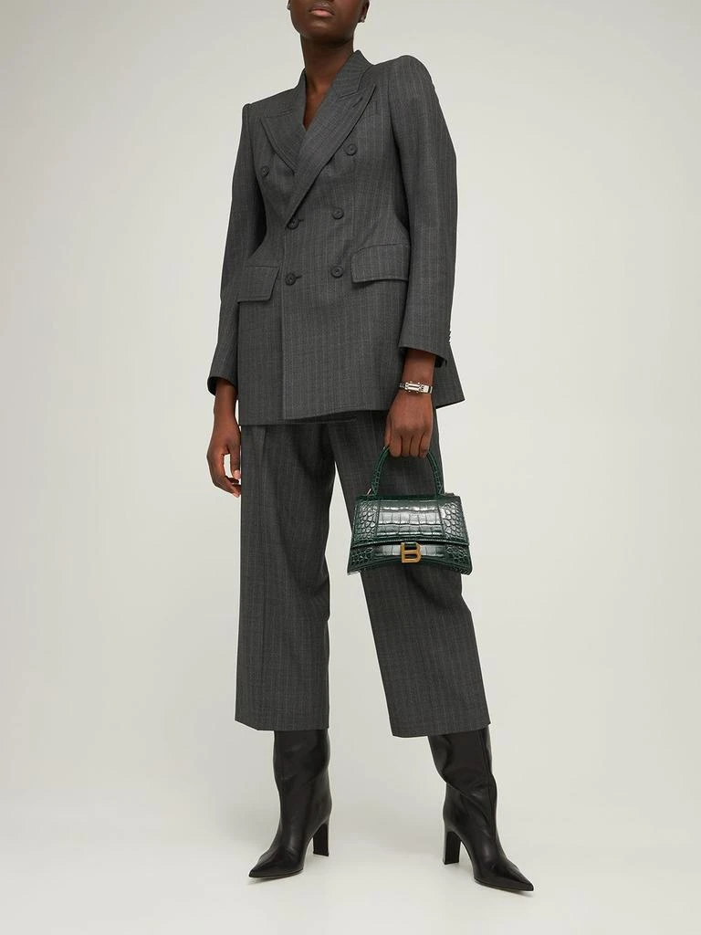 商品Balenciaga|Hourglass Croc Embossed Leather Bag,价格¥23199,第1张图片详细描述