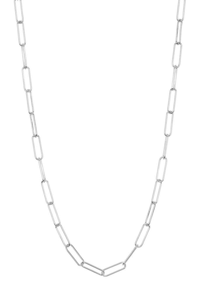 Adornia Paper Clip Chain White Rhodium Silver商品第1张图片规格展示