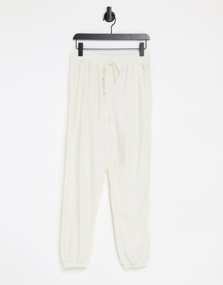 商品& Other Stories|& Other Stories cotton co-ord joggers in cream - MBLUE,价格¥173,第1张图片