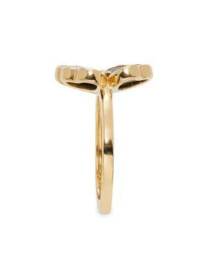 商品Effy|18K Yellow Gold, Mother Of Pearl, Onyx & Diamond Clover Ring,价格¥5216,第4张图片详细描述
