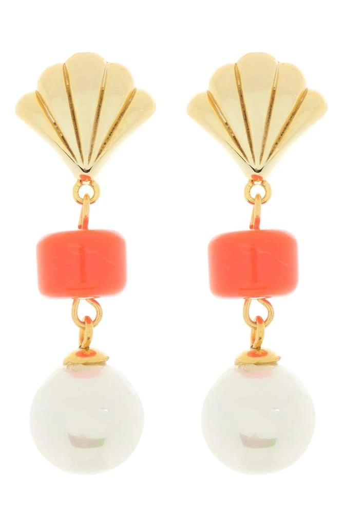 商品ADORNIA|Imitation Pearl Shell Drop Earrings,价格¥150,第1张图片