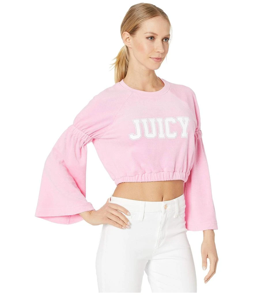 商品Juicy Couture|Ruffle Sleeve Microterry Logo Pullover,价格¥101,第4张图片详细描述