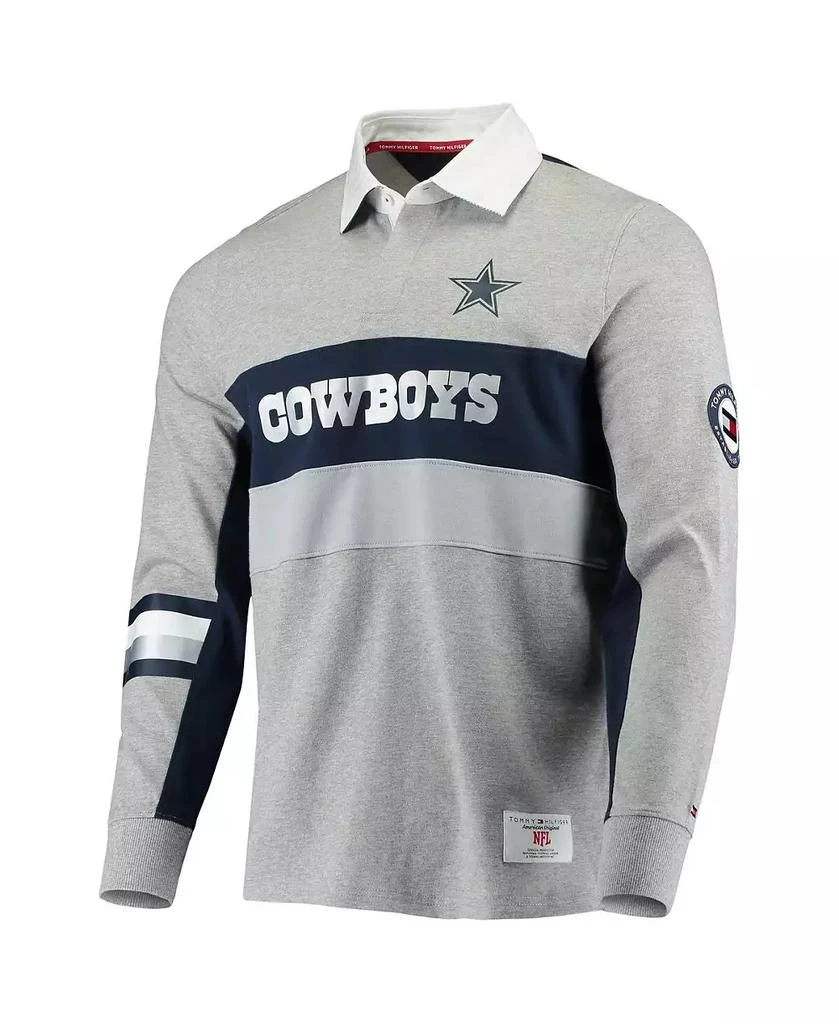 商品Tommy Hilfiger|Men's Heathered Gray Dallas Cowboys Rugby Long Sleeve Polo,价格¥674,第2张图片详细描述