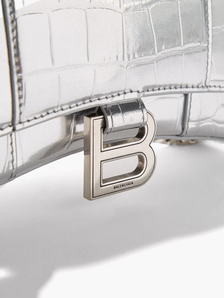 商品Balenciaga|Hourglass crocodile-effect leather cross-body bag,价格¥14352,第5张图片详细描述