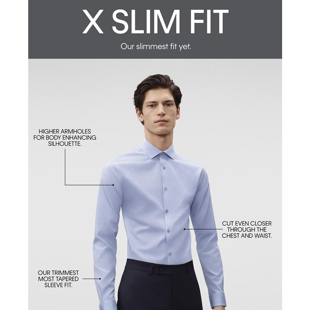 Calvin Klein Men's STEEL Extra-Slim Fit Non-Iron Performance Herringbone Dress Shirt商品第6张图片规格展示