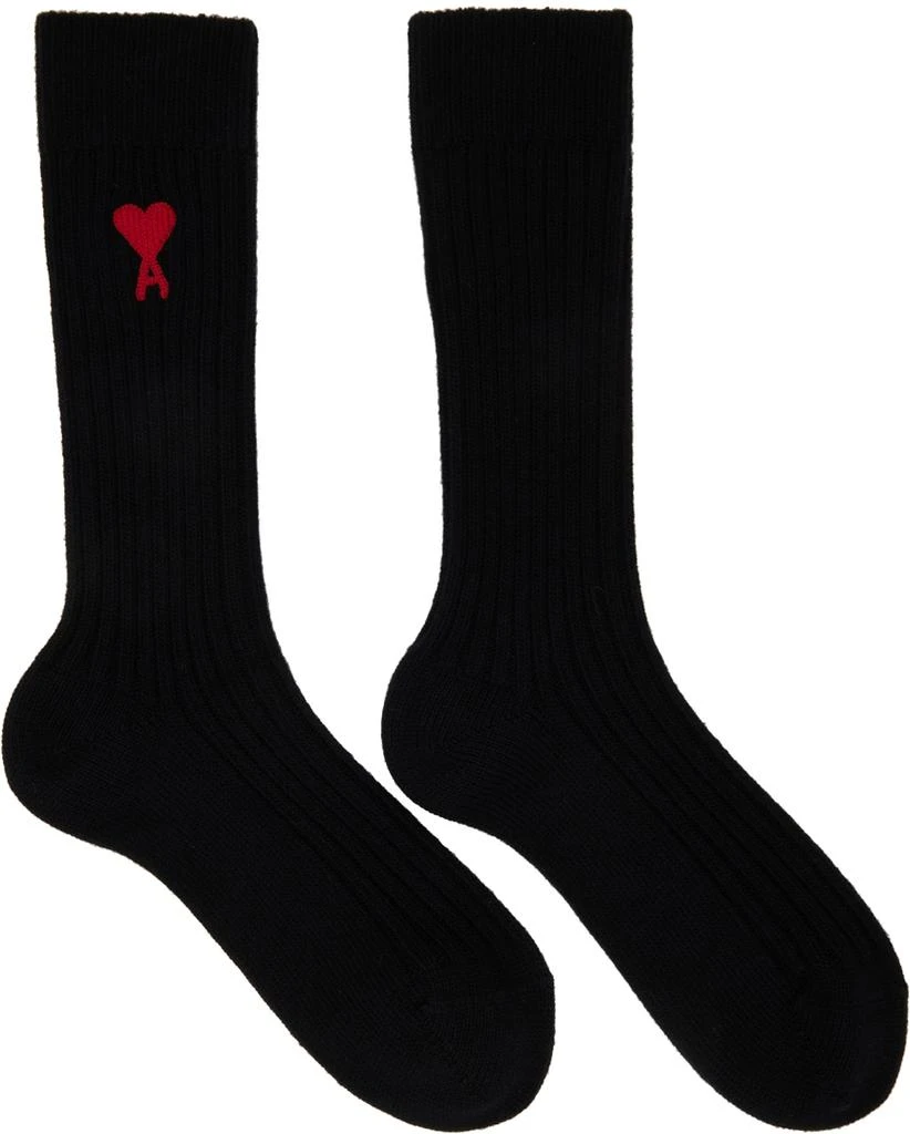 商品AMI|Three-Pack Black Ami de Cœur Socks,价格¥1191,第2张图片详细描述