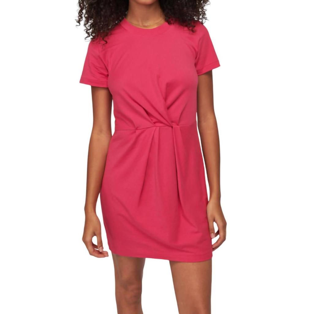 Fortuna Twisted T-Shirt-Kleid in Hibiskusrosa image 2