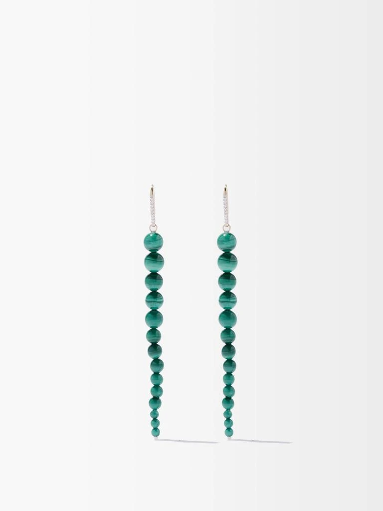 商品MATEO|Diamond, malachite & 14kt gold earrings,价格¥8136,第1张图片