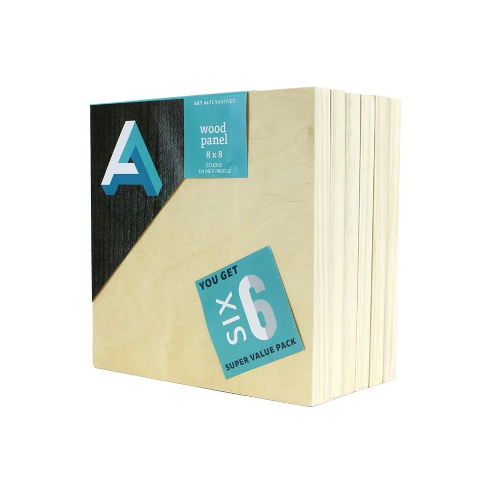 商品Art Alternatives|8" x 8" Classic Wood Panel Value Pack Set, 6 Piece,价格¥623,第2张图片详细描述