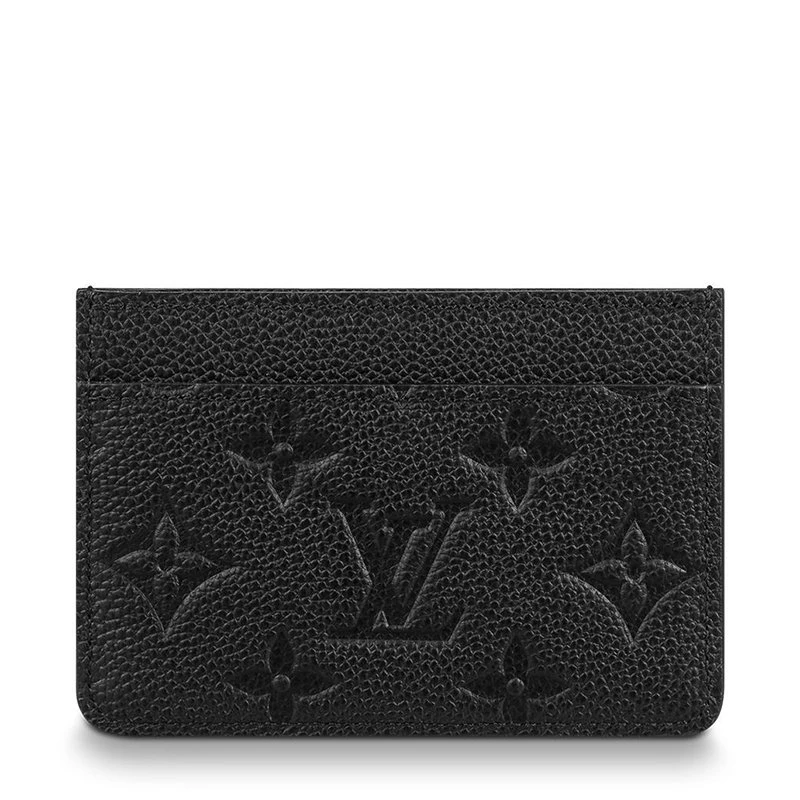 商品Louis Vuitton|【预售3-7天】LouisVuitton/路易威登22春夏新款女士黑色压纹软粒面牛皮革老花压印金扣卡夹M69171,价格¥2899,第6张图片详细描述