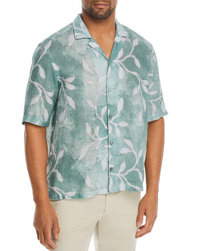 商品Hugo Boss|Lars Regular Fit Short Sleeve Tropical Print Shirt,价格¥388,第3张图片详细描述