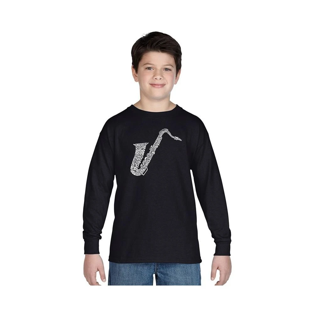 商品LA Pop Art|Boy's Word Art Long Sleeve T-Shirt - Sax,价格¥203,第1张图片