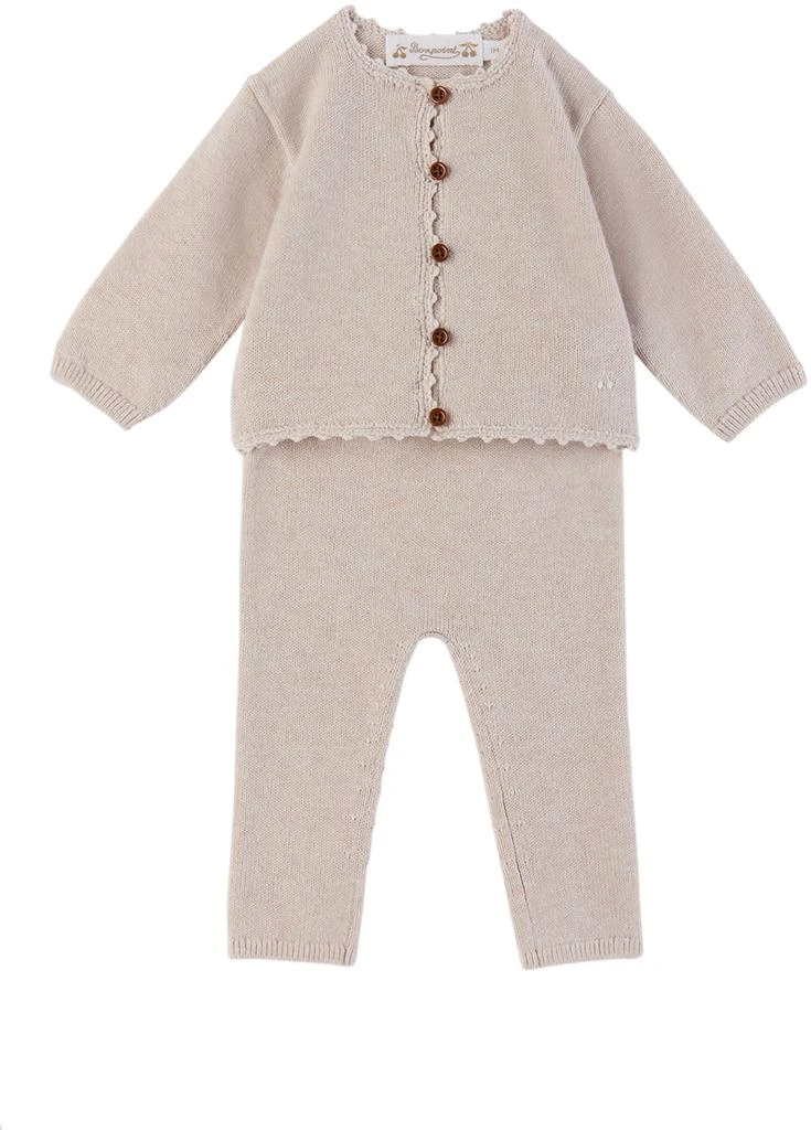 商品Bonpoint|Baby Pink Angelou Cardigan & Leggings Set,价格¥929,第1张图片