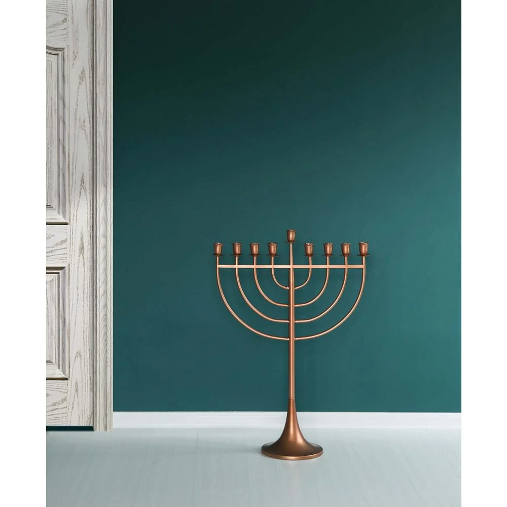 Modern Judaic Hanukkah Menorah 9 Branched Candelabra, Medium 商品