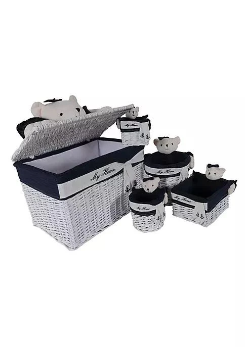 商品Old Modern Handicrafts|Modern Handicrafts Home Decorative Rectangular Willow Baskets Bear Design Set Of 5,价格¥1740,第2张图片详细描述