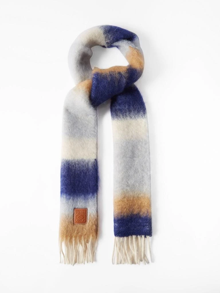 商品Loewe|Anagram-patch fringed mohair-blend scarf,价格¥2184,第1张图片
