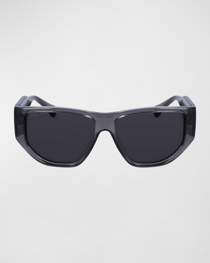 商品Salvatore Ferragamo|Men's Capsule Gancini Rectangle Sunglasses,价格¥1846,第4张图片详细描述