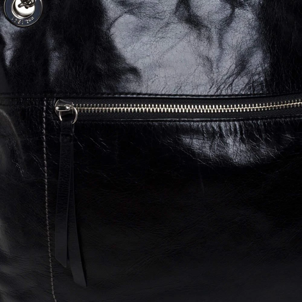商品[二手商品] Coach|Coach Black Crackled Leather Chain Tote,价格¥1464,第5张图片详细描述