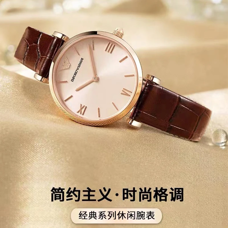 Armani阿玛尼手表女时尚复古简约樱花粉石英女表AR1911 商品