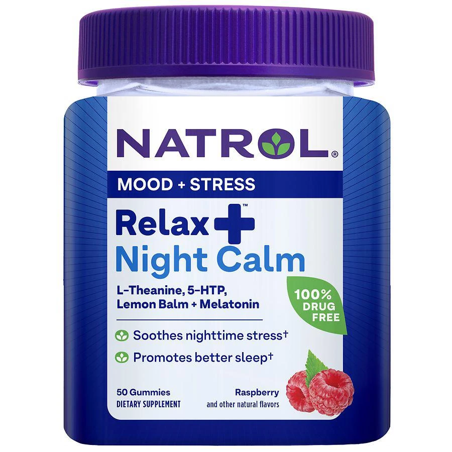 商品Natrol|Relax+ Night Calm Daily Stress Relief Gummies Raspberry,价格¥50,第1张图片