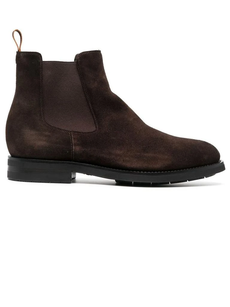 商品Santoni|Brown Suede Chelsea Boots,价格¥6368,第1张图片