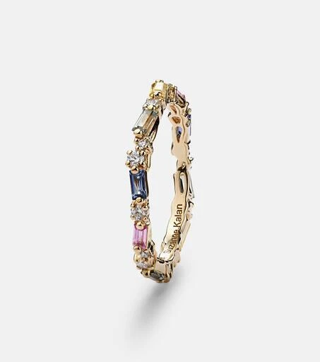 商品Suzanne Kalan|Fireworks 18kt gold ring with diamonds and sapphires,价格¥25874,第4张图片详细描述