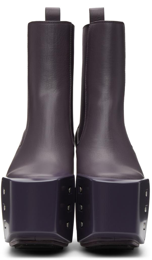 Purple Beveled Platform Boots商品第2张图片规格展示