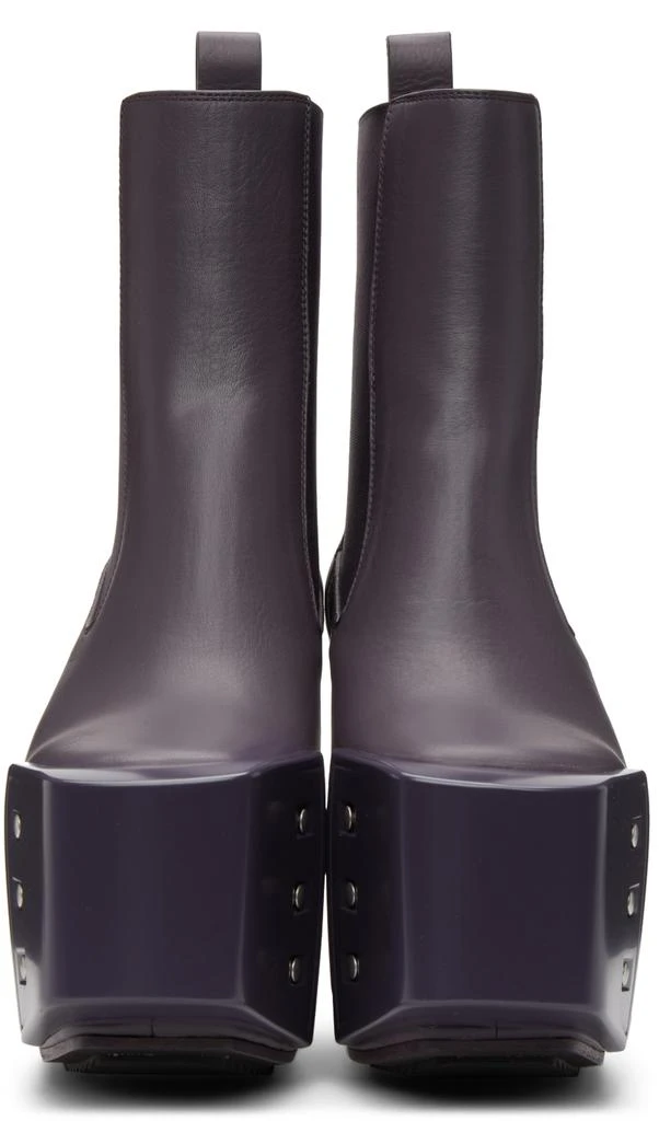 商品Rick Owens|Purple Beveled Platform Boots,价格¥5135,第2张图片详细描述