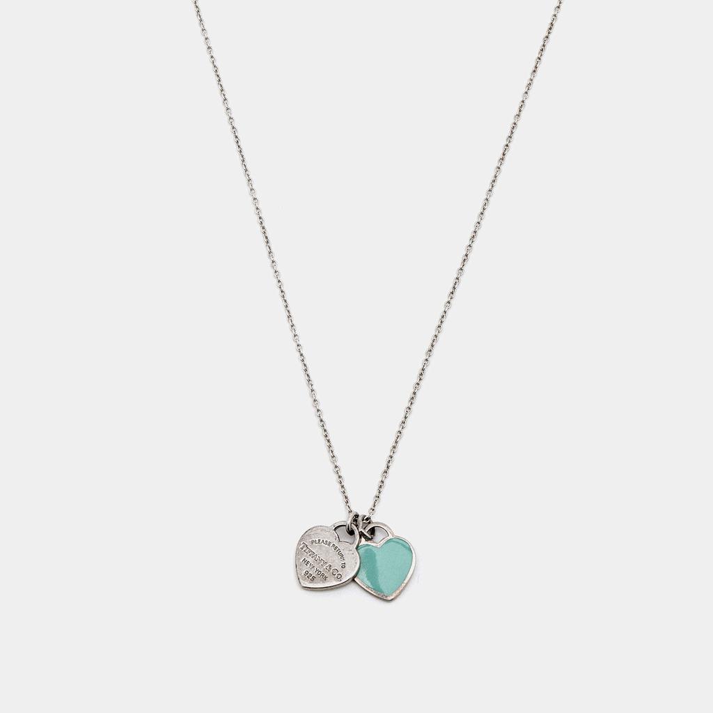 Tiffany & Co. Return to Tiffany Blue Enamel Sterling Silver Heart Tag Pendant Necklace商品第1张图片规格展示