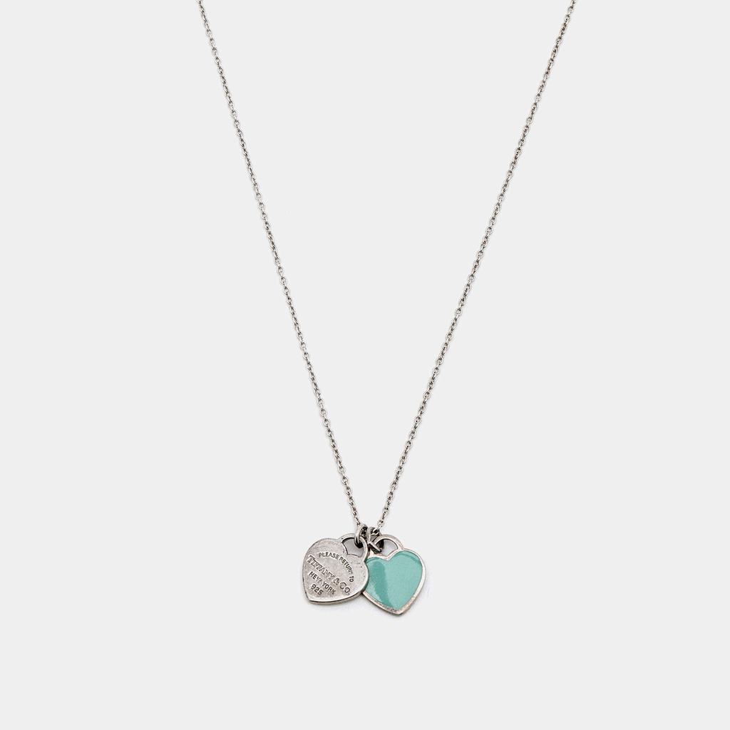 Tiffany & Co. Return to Tiffany Blue Enamel Sterling Silver Heart Tag Pendant Necklace商品第1张图片规格展示