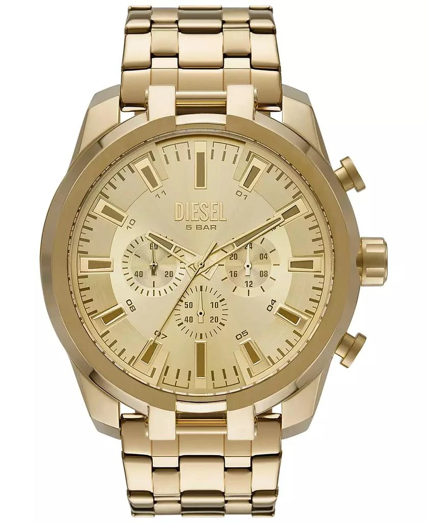 商品Diesel|Men's Chronograph Split Gold-Tone Stainless Steel Bracelet Watch 51mm,价格¥1042,第1张图片