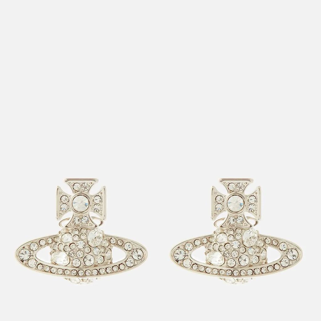 商品Vivienne Westwood|Vivienne Westwood Francette Bas Relief Platinum-Tone and Crystal Earrings,价格¥1121,第1张图片