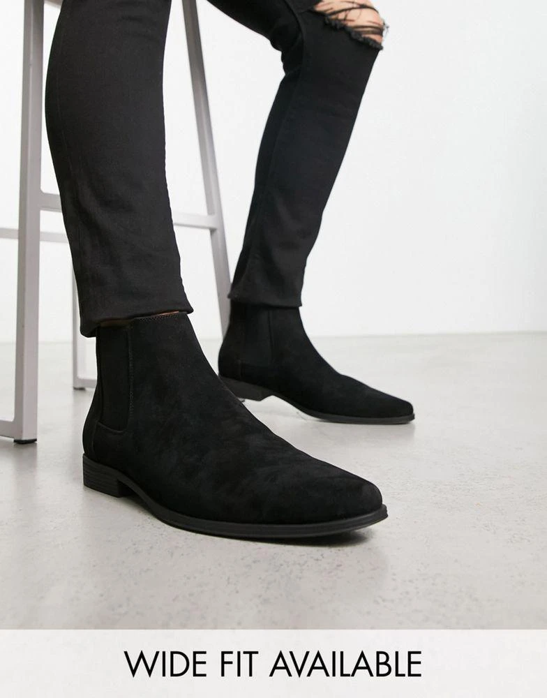 商品ASOS|ASOS DESIGN chelsea boots in black faux suede,价格¥315,第1张图片