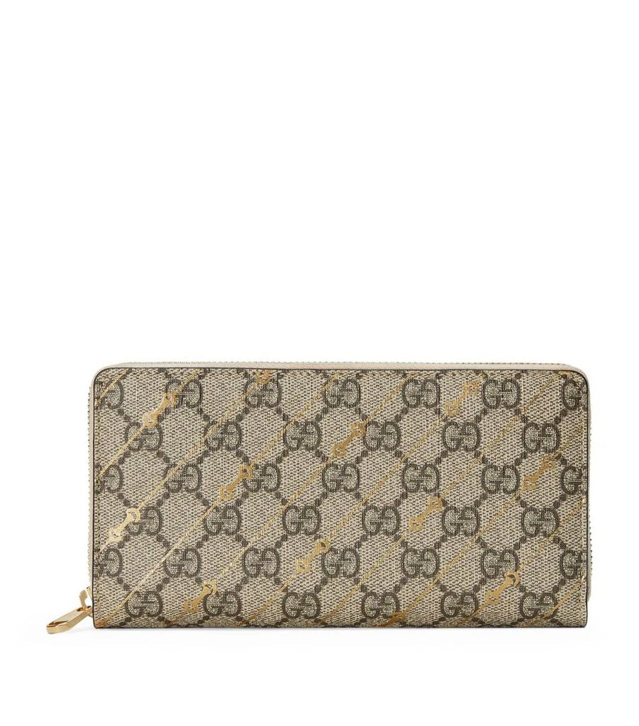 商品Gucci|Horsebit Print Zip-Around Wallet,价格¥5339,第1张图片