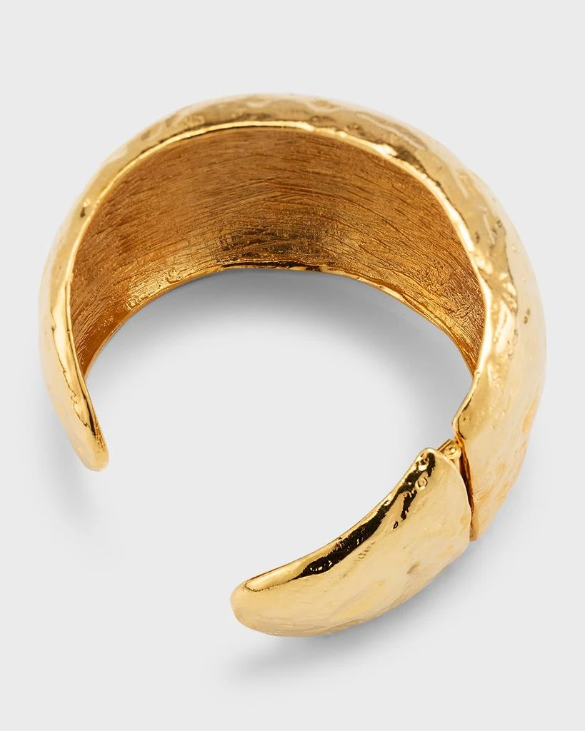 商品Kenneth Jay Lane|22K Hammered Gold Cuff Bracelet,价格¥1159,第4张图片详细描述