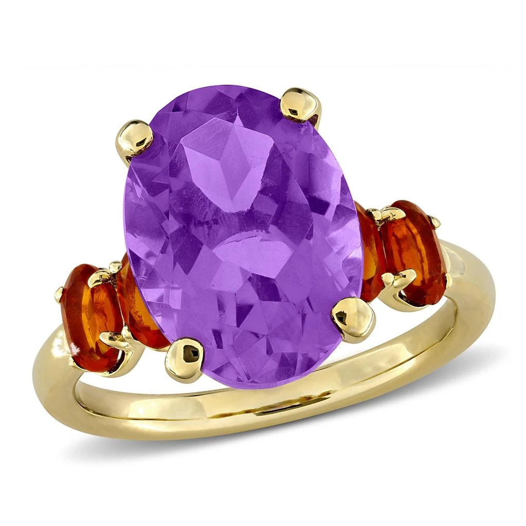 商品Mimi & Max|6ct TGW Amethyst Madeira Citrine Cocktail Ring in Yellow Plated Sterling Silver,价格¥717,第1张图片