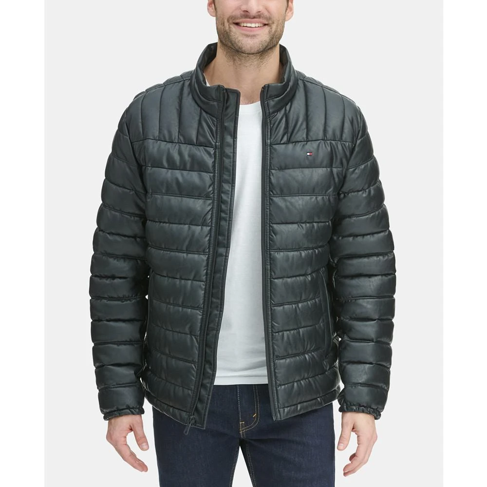 商品Tommy Hilfiger|Men's Quilted Faux Leather Puffer Jacket,价格¥991,第2张图片详细描述