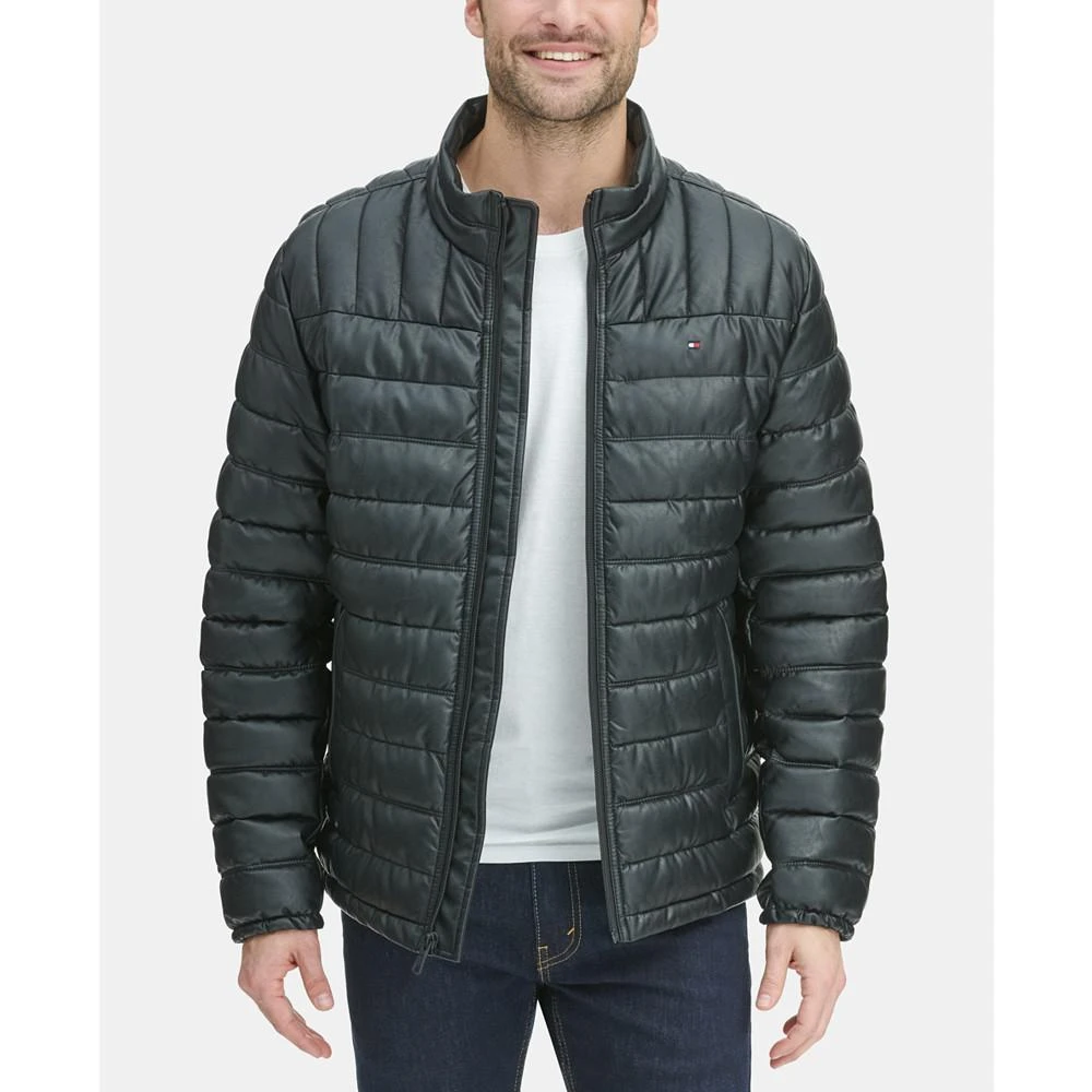 商品Tommy Hilfiger|Men's Quilted Faux Leather Puffer Jacket,价格¥674,第2张图片详细描述