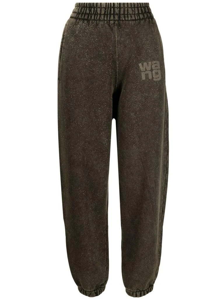 商品Alexander Wang|T BY ALEXANDER WANG WOMEN GLITTER ESSENTIAL TERRY SWEATPANTS WITH PUFF LOGO,价格¥1052,第5张图片详细描��述