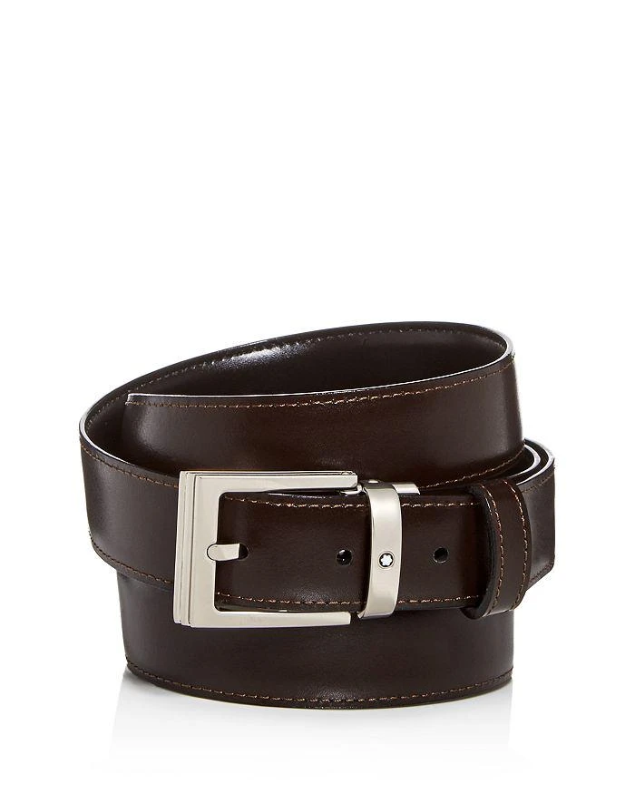 商品MontBlanc|Men's Palladium Square Buckle Reversible Leather Belt,价格¥2058,第2张图片详细描述