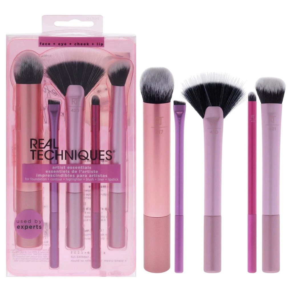 商品Real Techniques|Artist Essentials Set by  for Women - 5 Pc Expert Edge Foundation Brush - 217, Smudge Liner Brush - 317, Spotlight Fan Brush - 420, Lip Smudge Brush - 425, Soft Accent Brush - 421,价格¥267,第1张图片