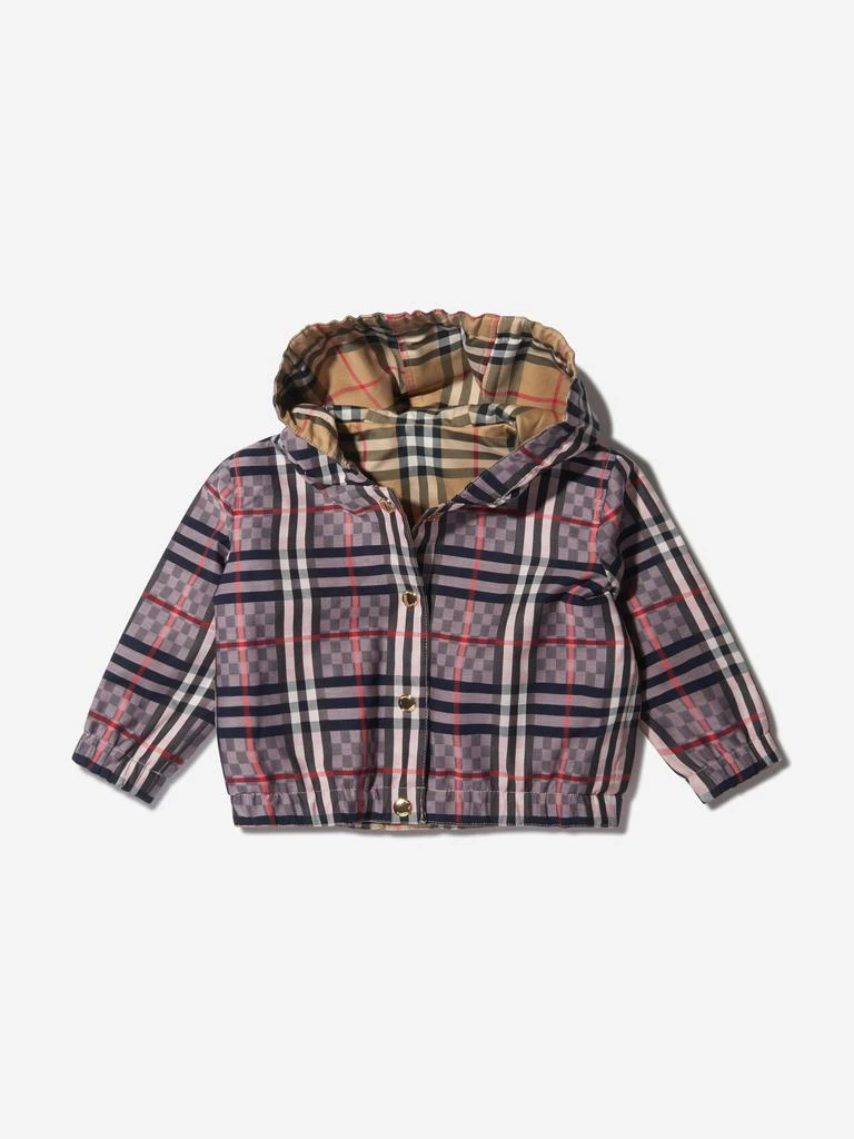 商品Burberry|Burberry Pink Baby Girls Cotton Hooded Jacket,价格¥4416,第4张图片详细描述