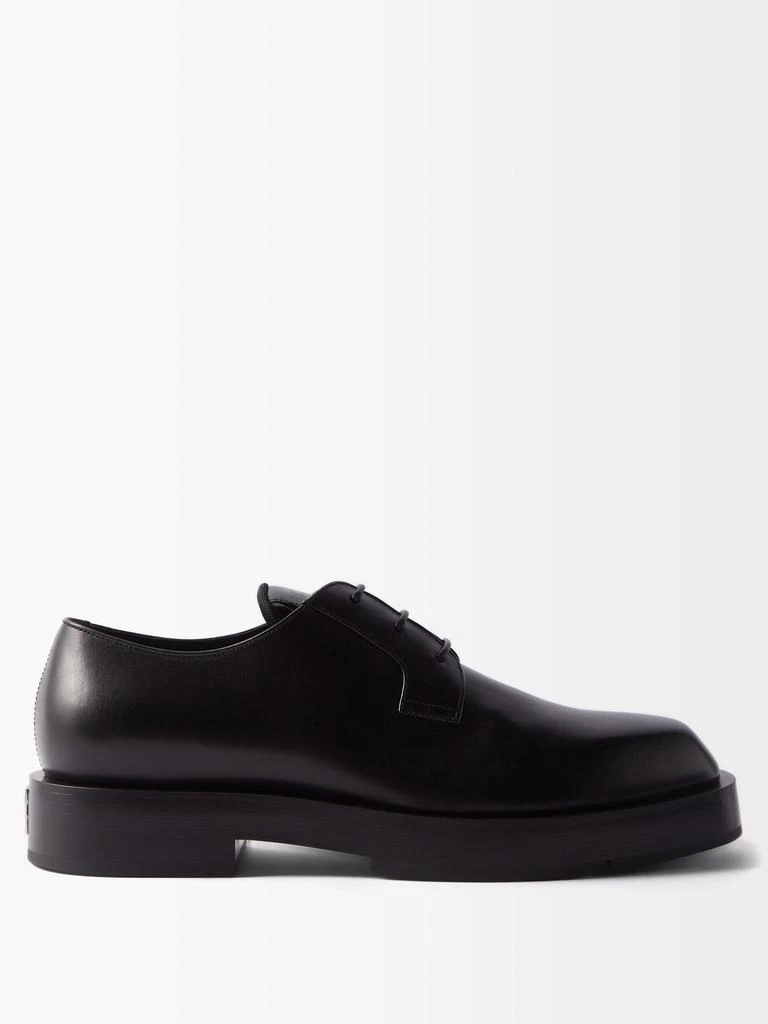 商品Givenchy|4G square-toe leather Derby shoes,价格¥7902,第1张图片