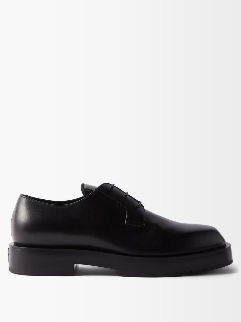 商品Givenchy|4G square-toe leather Derby shoes,价格¥6475,第1张图片