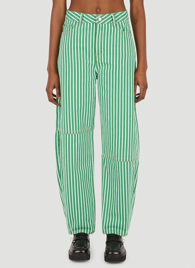 Striped Pants in Green商品第1张图片规格展示